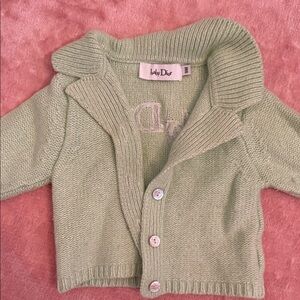 Baby Dior Green Knit Sweater for Kids
